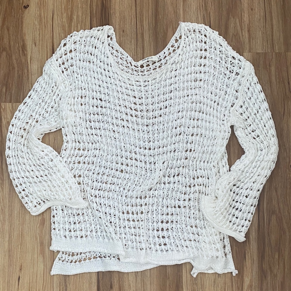🌺3/$18 Sale White Loose Knit Swim Coverup
